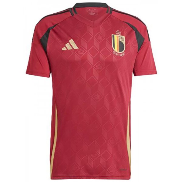 Belgium home jersey soccer uniform men's first sportswear football kit top shirt 2024-2025